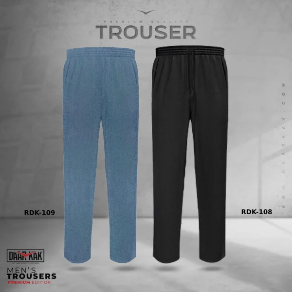 Daarkak Special Cotton Trouser - Combo of 2 (Black & Blue) - RDK-108 & RDK-109
