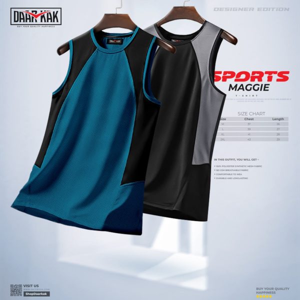 Daarkak Premium Maggi T-Shirt Black & Blue - RDK-120 & RDK-121