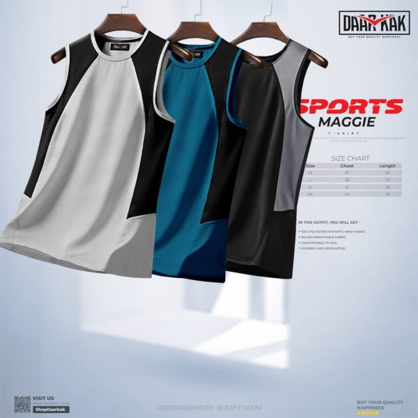 Daarkak Premium Maggi T-Shirt Ash, Black & Blue - RDK-119,RDK-120 & RDK-121